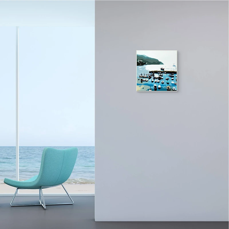 Stupell Industries Boating Docks at Lake Soft Edge Nautical Landscape Wall Art