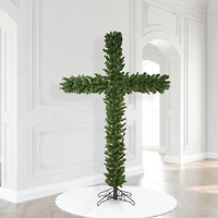 7.5ft. Pre-Lit Artificial Christmas Cross, Clear Dura-Lit® Lights