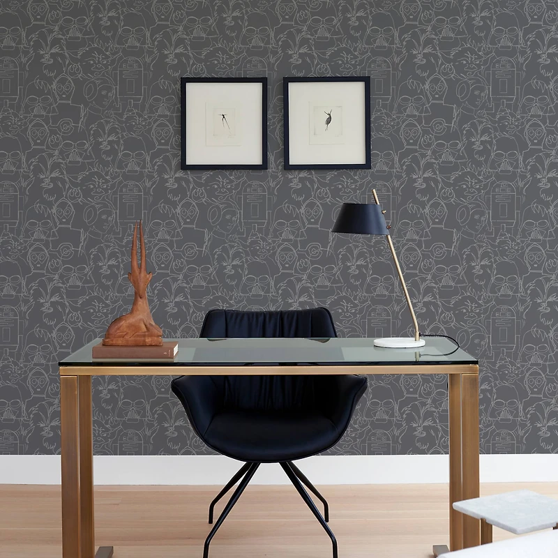 RoomMates Gray Star Wars™ Saga Line Sketches Peel & Stick Wallpaper