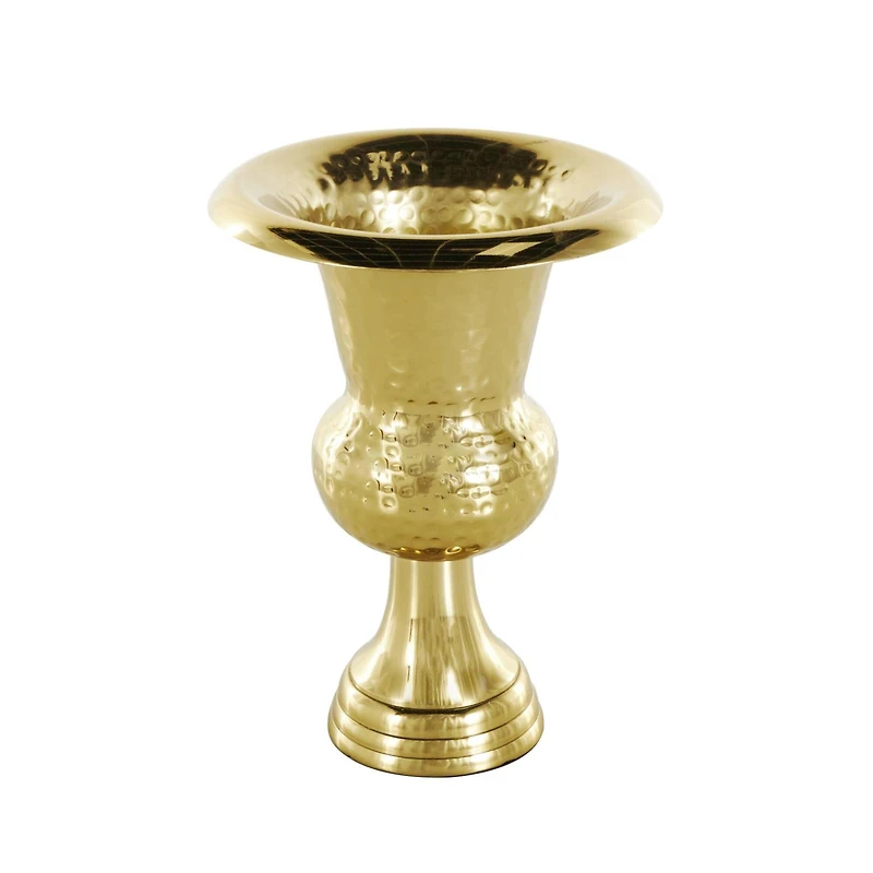 11" Gold Textured Metal Vase