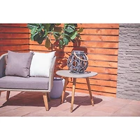 24" Gray Modern Outdoor Accent Table