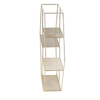 Honey Can Do 21" Gold Hexagonal Decorative 4-Tier Metal Wall Shelf