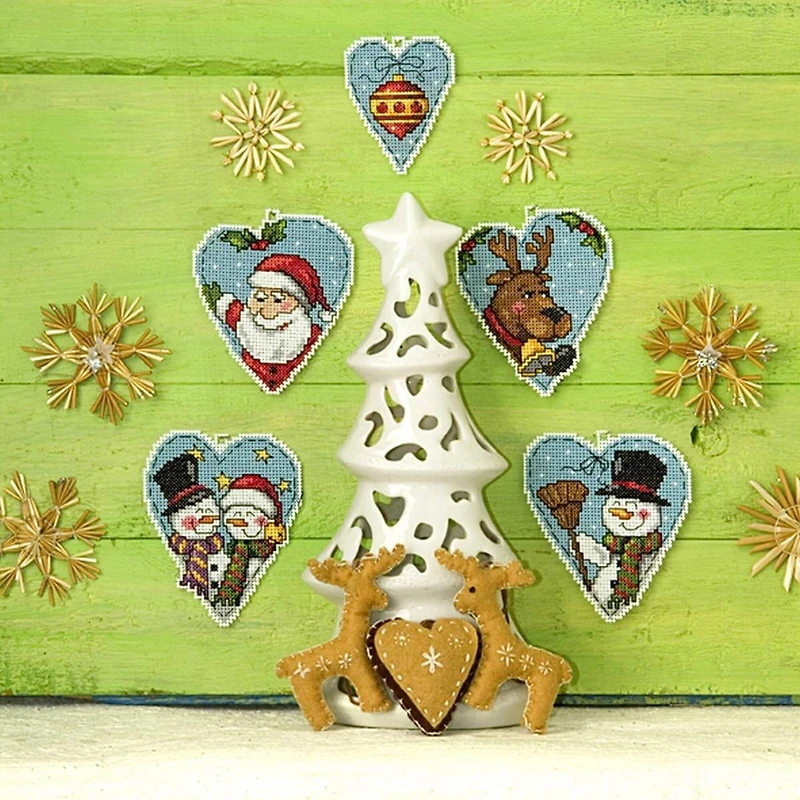 Orchidea Hearts Set Plastic Canvas Plastic Canvas Counted Cross Stitch Kit