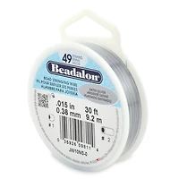 Beadalon® 0.38mm Satin Silver 49 Strand Stainless Steel Bead Stringing Wire, 30ft.