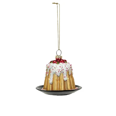 Hello Honey® 2.75" Glass Bundt Cake Ornament with Beads