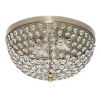 Lalia Home 13" Antique Brass Glam 2-Light Dome Flush Mount