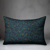 Blue Leopard Throw Pillow