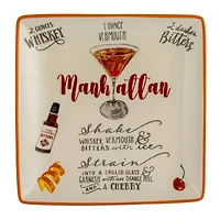 Hello Honey® 6" Cocktail Recipe Design Stoneware Plate Set