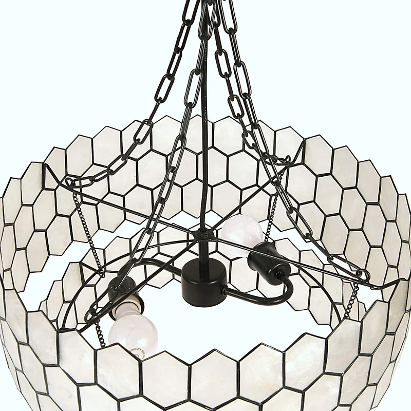 Hello Honey® Capiz 2-Tier Honeycomb Chandelier