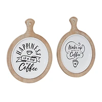 Set of 2 White Metal Farmhouse Wall Decor, 12" x 14"