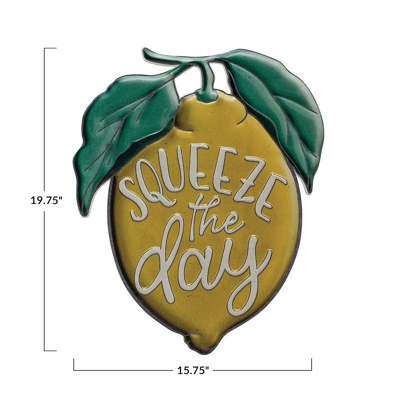 Hello Honey® Lemon Squeeze the Day Metal Wall Hanging