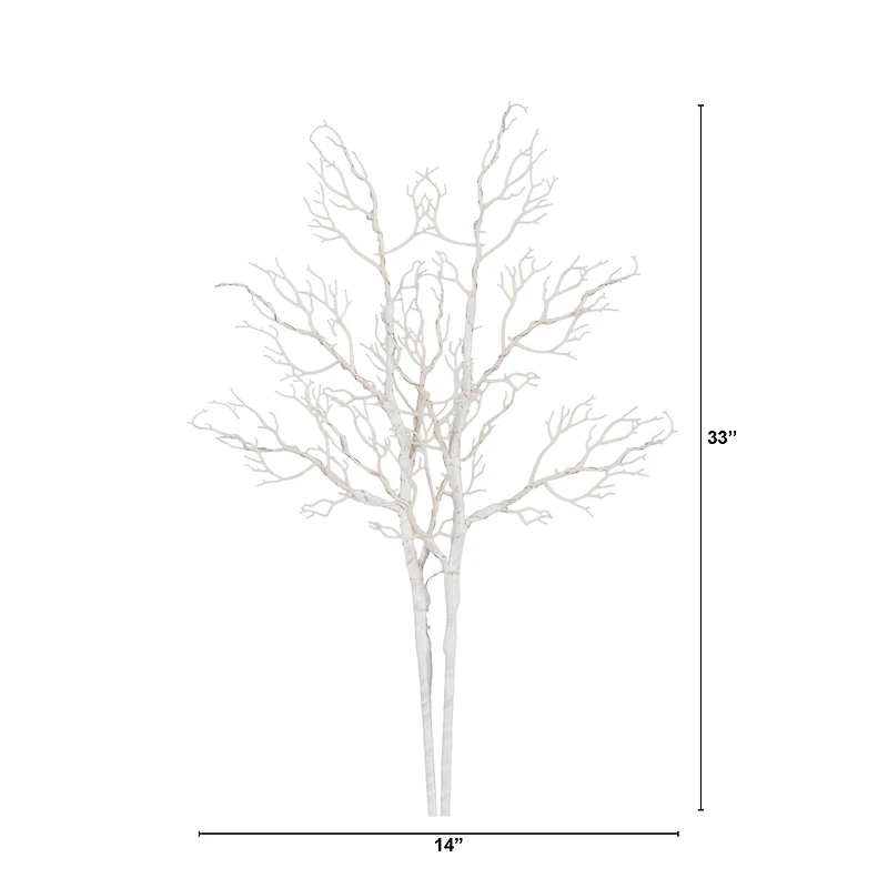 3ft. Artificial White Birch Warm White LED Pre-Lit Branches, 2ct.