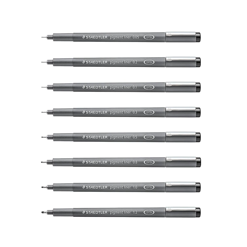 STAEDTLER® Black 8 Piece Pigment Liner Set