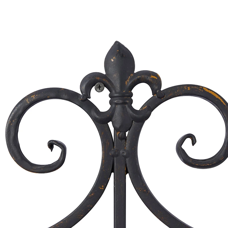 Black Iron Traditional Candle Wall Sconce, 25" x 10" x 6"