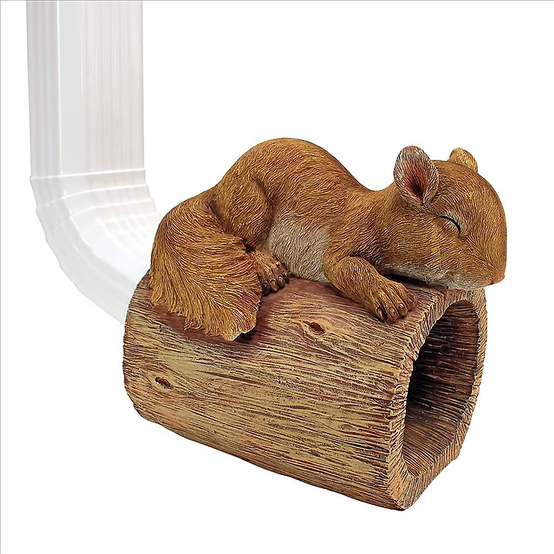 Design Toscano 9" Jolly the Squirrel Gutter Guardian Downspout Statue