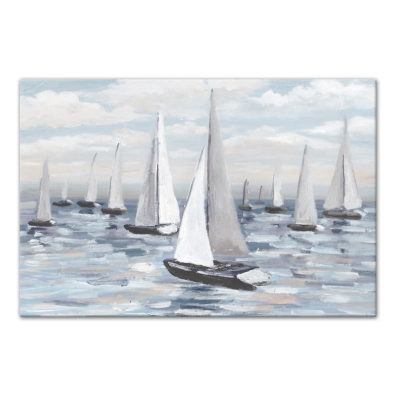 Coastal Sailboats Canvas Wall Art