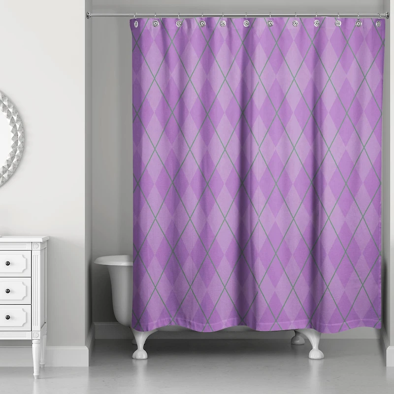 Purple Argyle Mardi Gras Shower Curtain