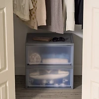 IRIS® 47qt. Gray & Clear Stacking Storage Drawers, 2ct.