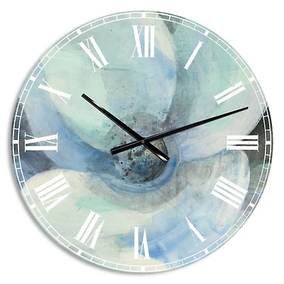 Designart Watercolor Moonlight Magnolia II Wall Clock