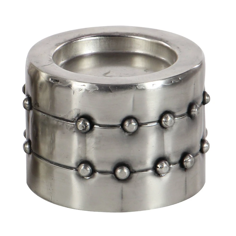 Silver Metal Industrial Candle Holder Set