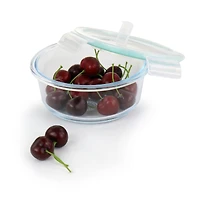 Martha Stewart Round Glass Food Storage Container with Locking Lid