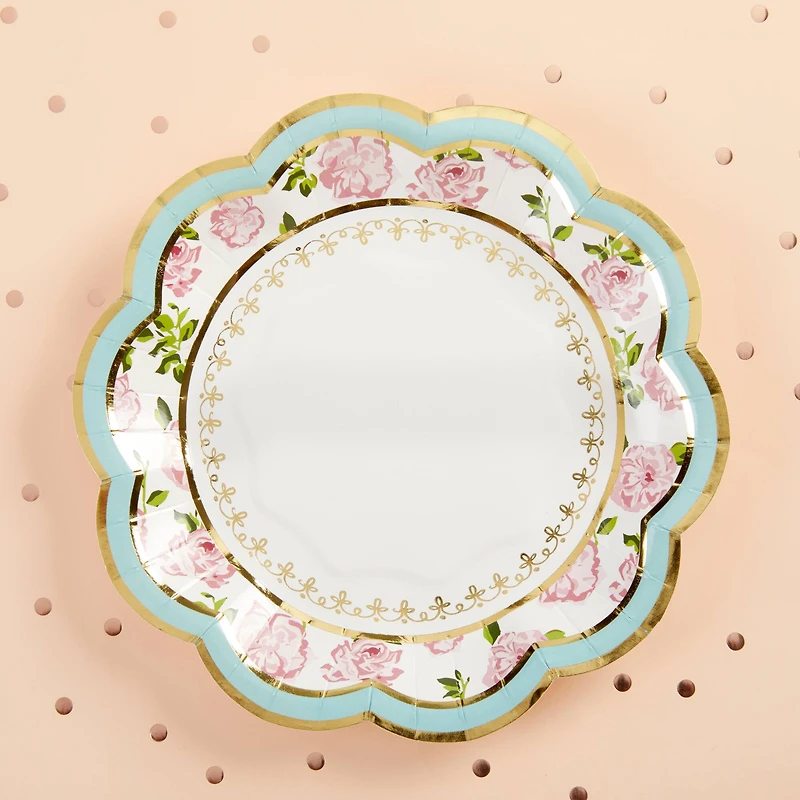 Kate Aspen® 7" Blue Tea Time Whimsy Paper Plates, 32ct.