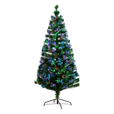 6ft. Fiber Optic Multicolor LED Lights Pine Artificial Christmas Tree