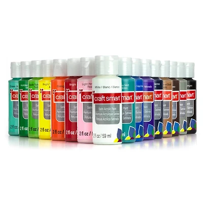 16 Color Satin Acrylic Paint Value Pack by Craft Smart®