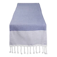 DII® 108" French Blue Bordered Dobby Table Runner