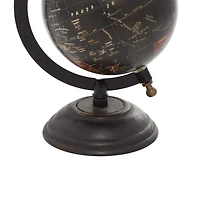 9" Rustic Black Metal, Wood & Plastic Globe