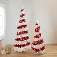 6ft. Pre-Lit Candy Cane Pop-Up Artificial Christmas Tree, Clear Lights