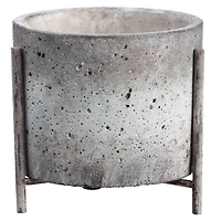 6 Pack: 5.7" Gray Textured Cement Planter with Stand