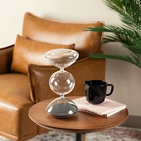Glitzhome® 10.25" Modern Tri-Layer Hourglass with Black Sand