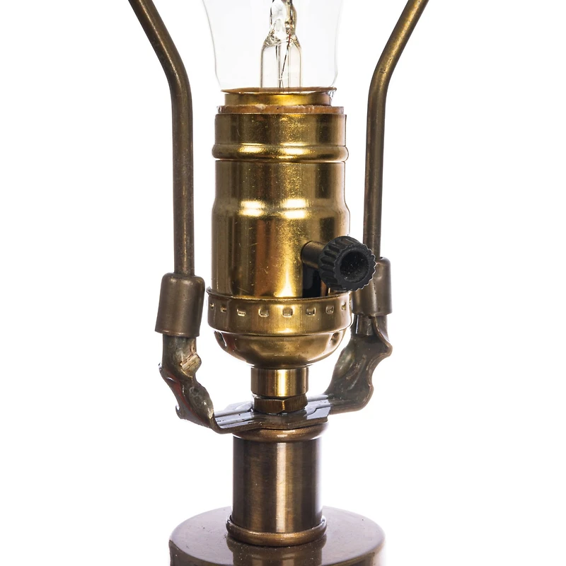 Hello Honey® 2ft. Textured Glass Base Table Lamp with White Cotton Drum Shade