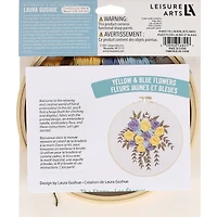 Leisure Arts® 6" Yellow & Blue Flowers Embroidery Kit
