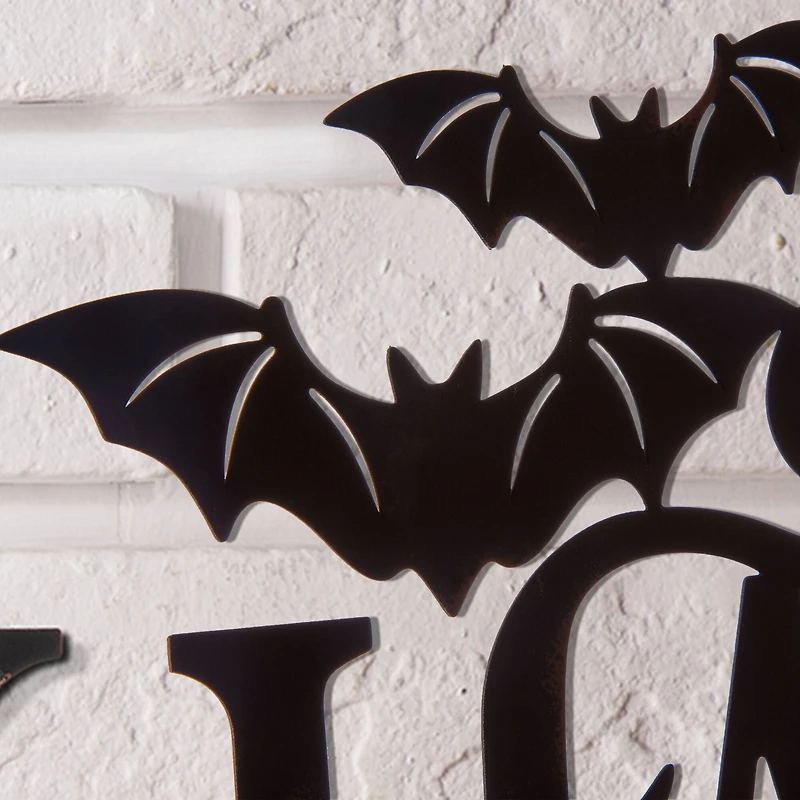 Glitzhome® Black Metal Happy Halloween Wall Sign