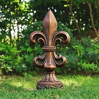Glitzhome® 27" Standing Fleur-de-Lis Garden Statue