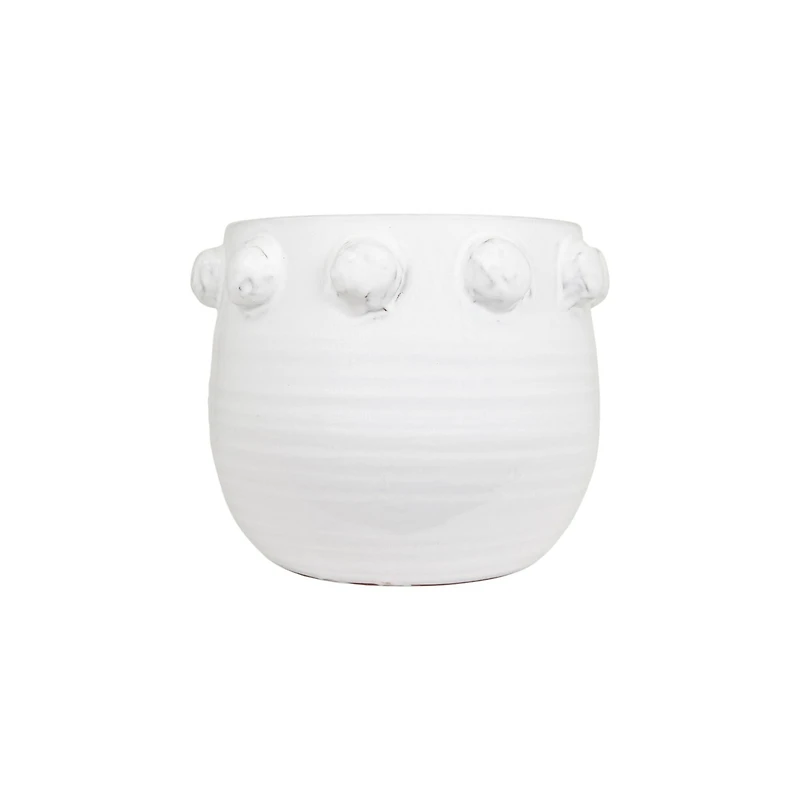 Hello Honey® 9" White Bubble Design Top Terracotta Planter