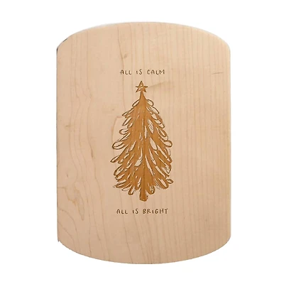 All is Calm All is Bright 11" x 8" Maple Oval Cutting Board