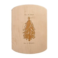 All is Calm All is Bright 11" x 8" Maple Oval Cutting Board