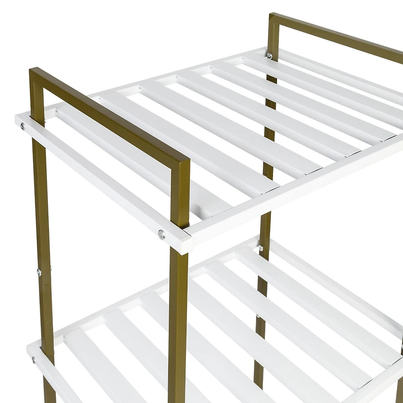 6 Pack: Honey Can Do Olive & White 3-Tier Tubular Metal Shelf
