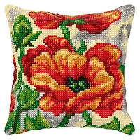 Orchidea Cushion Cross Stitch Kit Poppy