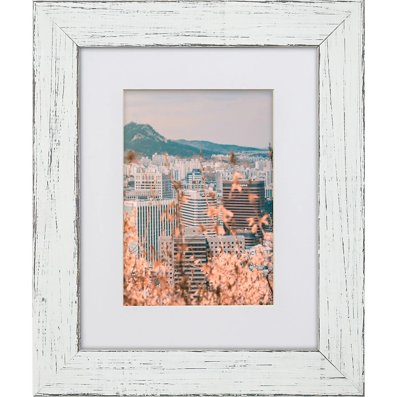 Craig Frames Jasper Marshmallow Weathered White Picture Frame with Mat