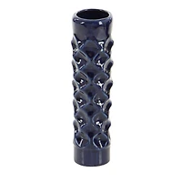 12" Dark Blue Stoneware Contemporary Vase Set