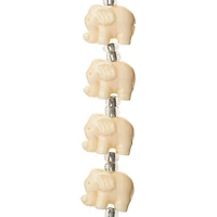 White Reconstituted Stone Elephant Beads, 15mm by Bead Landing™