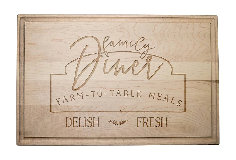 Family Diner 17" x 11" Maple Cutting Board