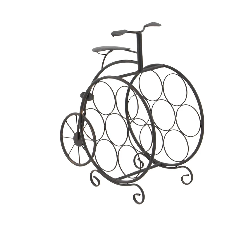 21"  Rustic Brass Bicycle Wine Holder Rack