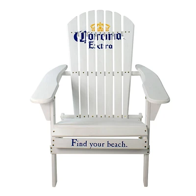 36" White Corona Classic Folding Wooden Adirondack Chair