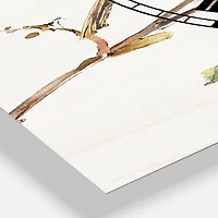 Designart Farmhouse Bird On Flower Branch Multipanel Wall Clock