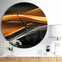 Designart 'Gold Silver Inward Lines Modern Wall Clock
